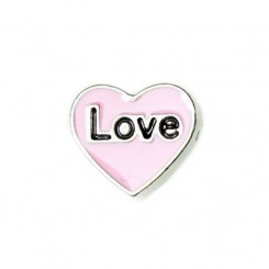 Pink Love heart (word love in black)